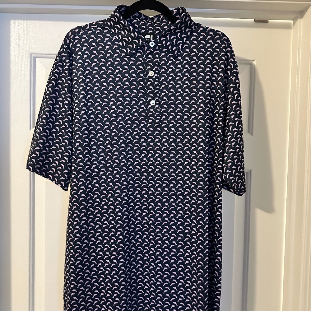 Footjoy Men's Golf Polo (Dolphin Print)